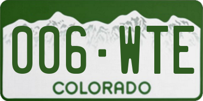 CO license plate 006WTE