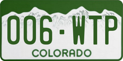 CO license plate 006WTP