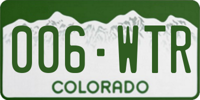 CO license plate 006WTR