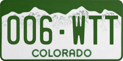 CO license plate 006WTT