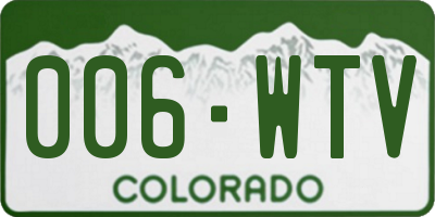 CO license plate 006WTV