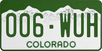 CO license plate 006WUH