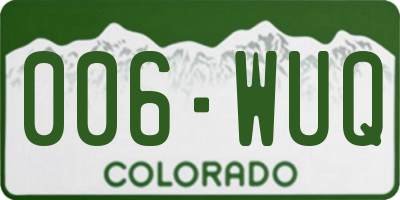 CO license plate 006WUQ
