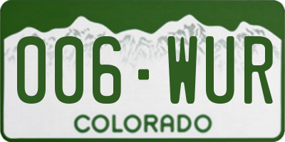 CO license plate 006WUR