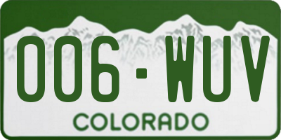 CO license plate 006WUV