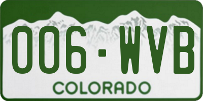 CO license plate 006WVB