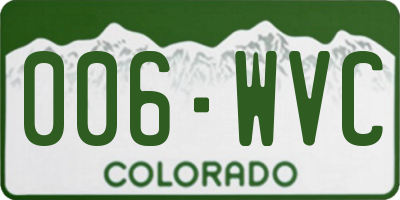 CO license plate 006WVC
