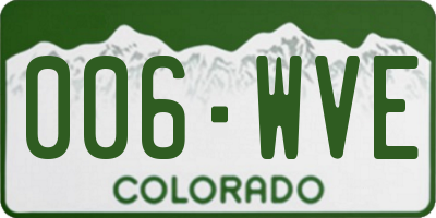 CO license plate 006WVE