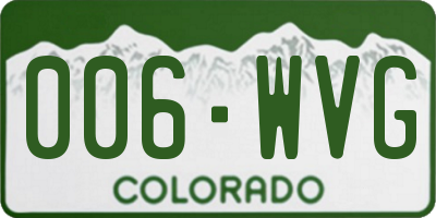 CO license plate 006WVG
