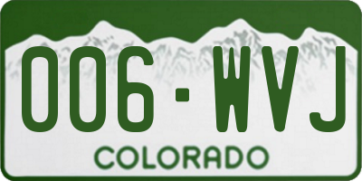 CO license plate 006WVJ