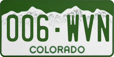 CO license plate 006WVN