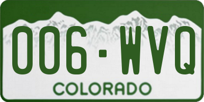 CO license plate 006WVQ