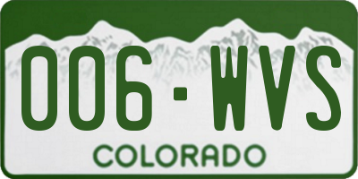 CO license plate 006WVS