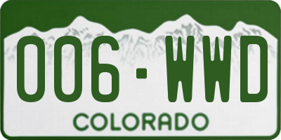 CO license plate 006WWD