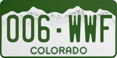 CO license plate 006WWF