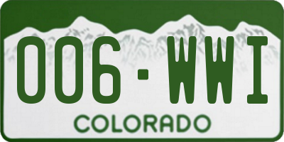 CO license plate 006WWI