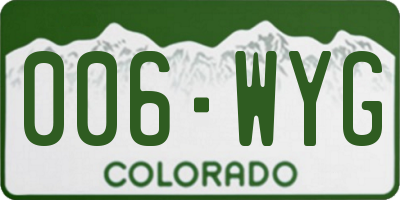 CO license plate 006WYG