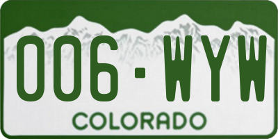 CO license plate 006WYW