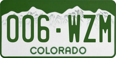 CO license plate 006WZM