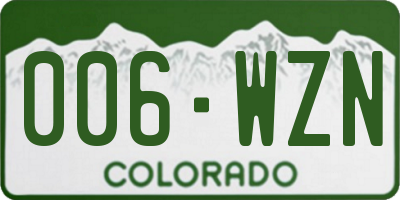 CO license plate 006WZN