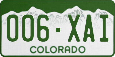 CO license plate 006XAI