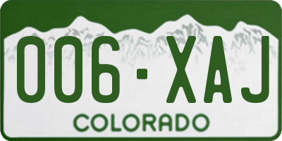 CO license plate 006XAJ