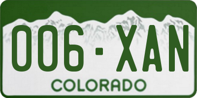 CO license plate 006XAN