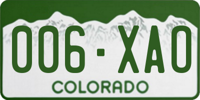 CO license plate 006XAO