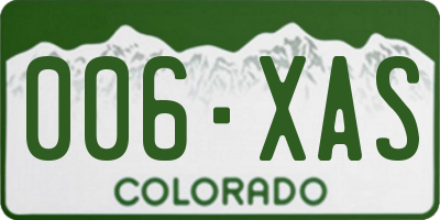 CO license plate 006XAS