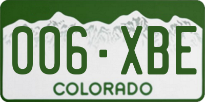 CO license plate 006XBE