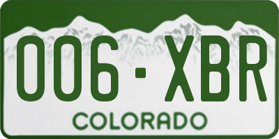 CO license plate 006XBR