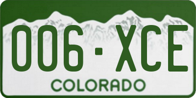 CO license plate 006XCE