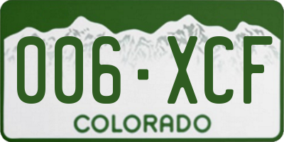 CO license plate 006XCF