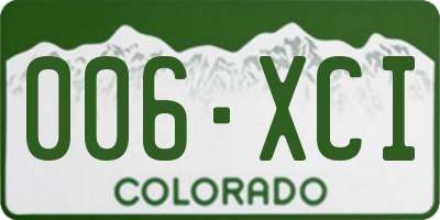 CO license plate 006XCI