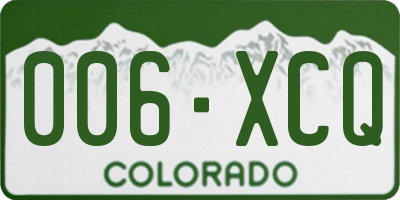 CO license plate 006XCQ