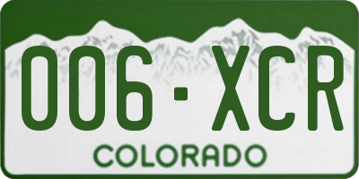 CO license plate 006XCR