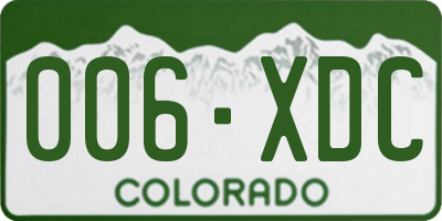 CO license plate 006XDC