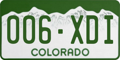 CO license plate 006XDI