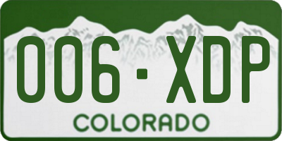 CO license plate 006XDP