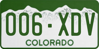 CO license plate 006XDV