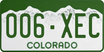 CO license plate 006XEC