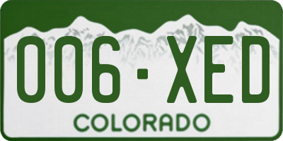 CO license plate 006XED