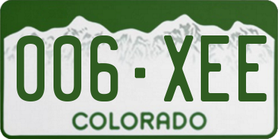 CO license plate 006XEE