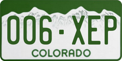 CO license plate 006XEP