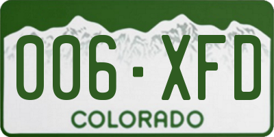 CO license plate 006XFD