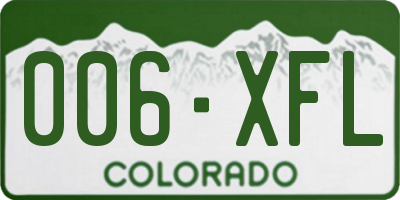 CO license plate 006XFL
