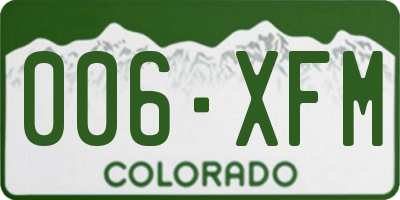CO license plate 006XFM