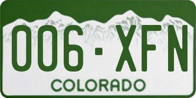 CO license plate 006XFN