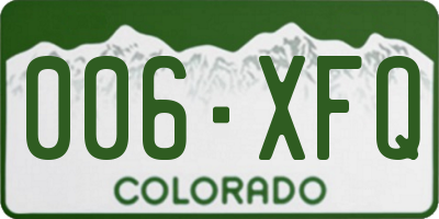 CO license plate 006XFQ