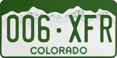 CO license plate 006XFR